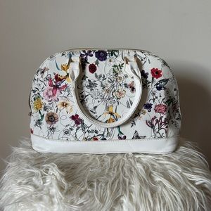 White floral handbag